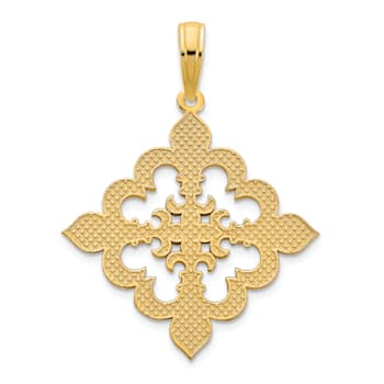 14k Yellow Gold Polished Fancy Pendant