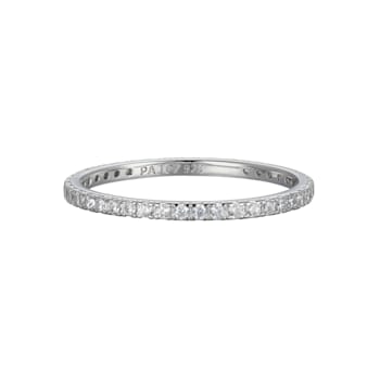 White Cubic Zirconia Rhodium Over Sterling Silver Ring 0.63ctw