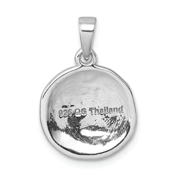 Rhodium Over Sterling Silver Yellow Turtle Crawling In The Sand Pendant