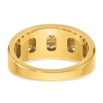 10K Two-tone Yellow Gold with White Rhodium Men's Polished Two-Row
Diamond Ring 0.73ctw