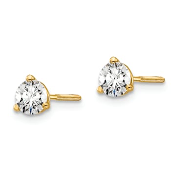 14K Yellow Gold Lab Grown Diamond 1/2ct. VS/SI GH+, 3 Prong Screwback Earrings