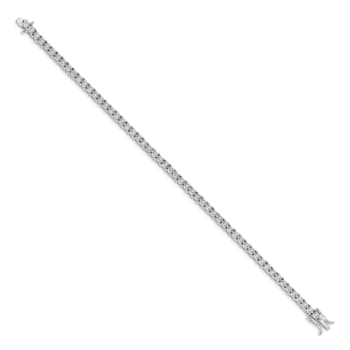 Rhodium Over 14k White Gold Illusion Setting Diamond Bracelet