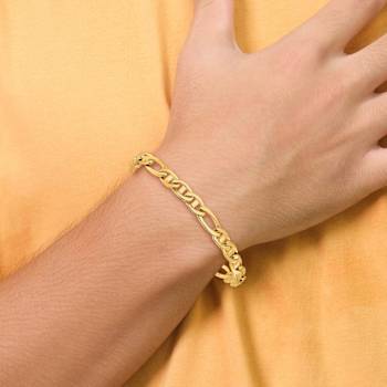 10k Yellow Gold 6.5mm Solid Hand-polished Flat Mariner Link Bracelet