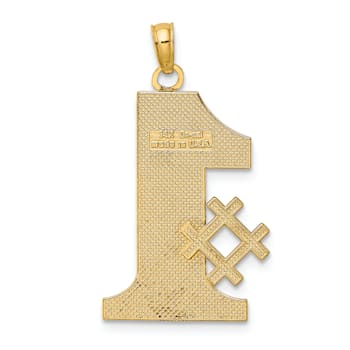 14K Yellow Gold Number 1 DAD Charm