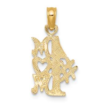 14K Yellow Gold Number 1 MOM Charm