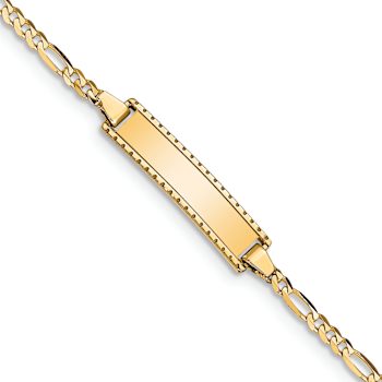 10k Yellow Gold Children's Figaro Link ID Bracelet