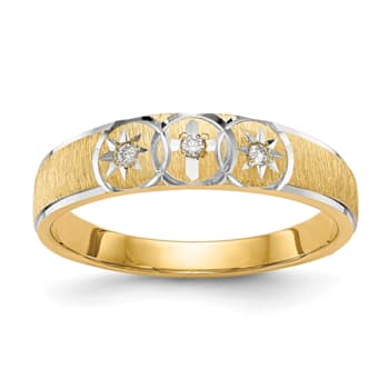 14K Yellow Gold AA Quality Ladies Wedding Band