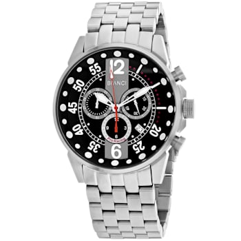 Roberto Bianci Men's Messina Black Dial Stainless Steel Watch
