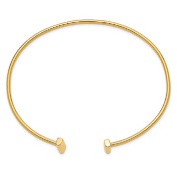 14k Yellow Gold 2mm Flexible Bar Bangle