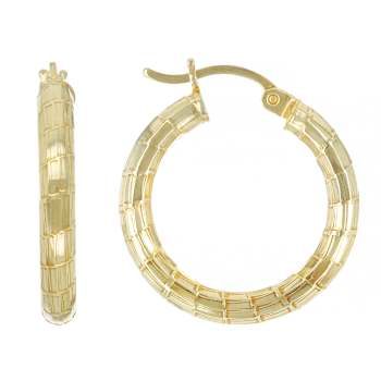 Diamond-Cut Hoop Earrings In 18K Gold Over Sterling Silver