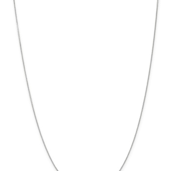 Rhodium Over 14k White Gold 0.65mm Solid Diamond-Cut Round Open Link
Cable 16 Inch Chain