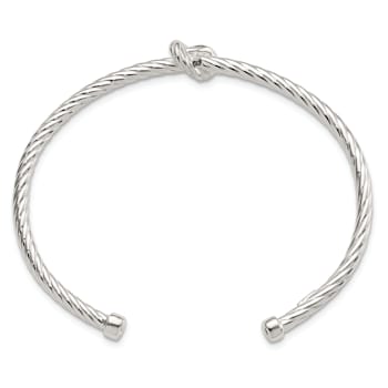 Sterling Silver Twisted Knot Cuff Bracelet