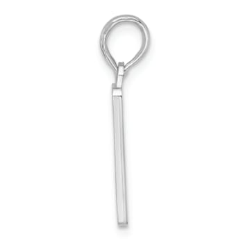 Rhodium Over Sterling Silver Enameled Small Key West Mile 0 Pendant