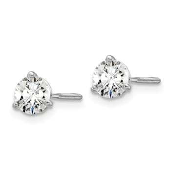 14K White Gold Lab Grown Diamond 3/4ctw VS/SI GH Screw Back 3-Prong Earrings