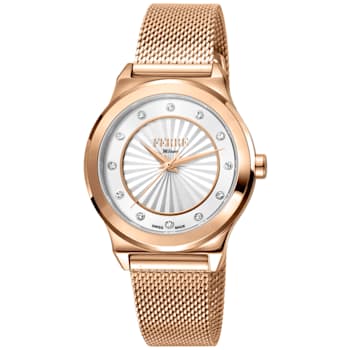 Ferre Milano Women's Classic White Dial Rose Stainless Steel Watch
