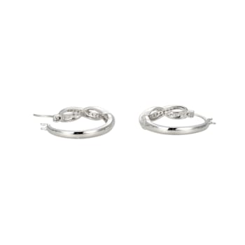 White Cubic Zirconia Rhodium Over Sterling Silver Hoop Earrings 1.81ctw