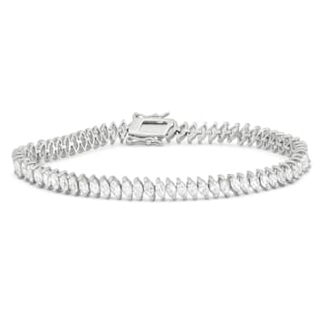 Marquise Lab Created White Sapphire Sterling Silver Tennis Bracelet 8.28ctw