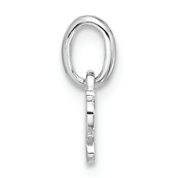 Rhodium Over Sterling Silver Children's Small Enamel Butterfly Pendant