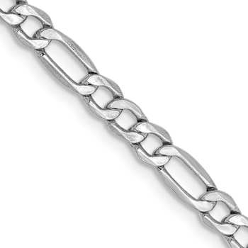 Rhodium Over 14k White Gold 3.5mm Figaro Link 20 Inch Chain