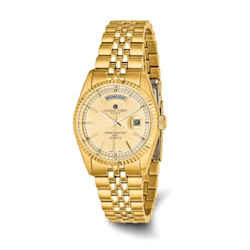 Mens Charles Hubert IP-plated Champagne Dial Watch