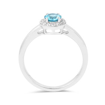 Paraiba Blue Apatite and Lab Grown Diamond Accent Ring Rhodium Over
Sterling Silver 0.69ctw