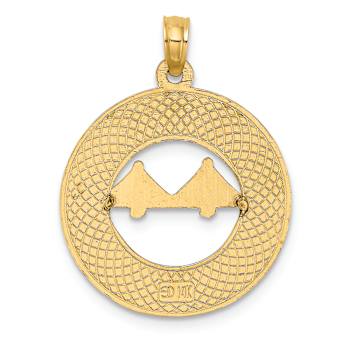14k Yellow Gold Textured CHARLESTON Bridge Charm