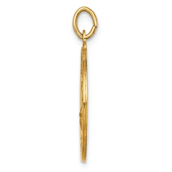 14k Yellow Gold Polished and Satin Medium St. Florian Medal Pendant