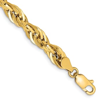 10k Yellow Gold 5.4mm Rope Link Bracelet