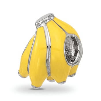 Sterling Silver Kids Enamel Banana Bunch Bead