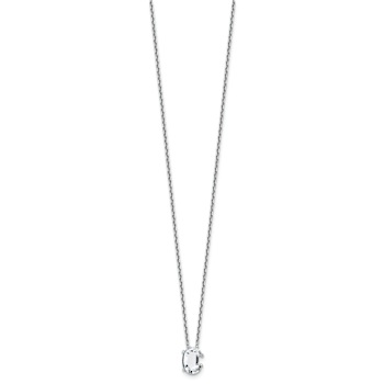 White Lab-Grown Diamond F VS 14K White Gold "C" Initial
Necklace 1.80ct
