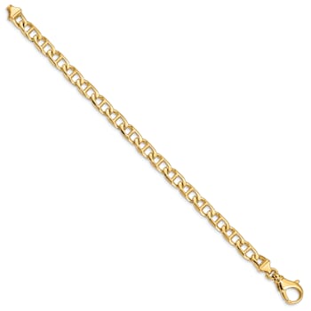 10k Yellow Gold 6.5mm Hand-polished Fancy Mariner Link Bracelet