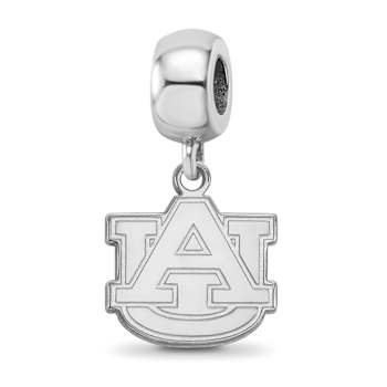 Sterling Silver Rhodium-plated LogoArt Auburn University Small Dangle Bead