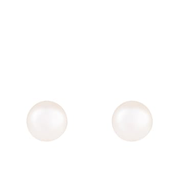 14k Yellow Gold 10-11mm White Freshwater Pearl Stud Earrings