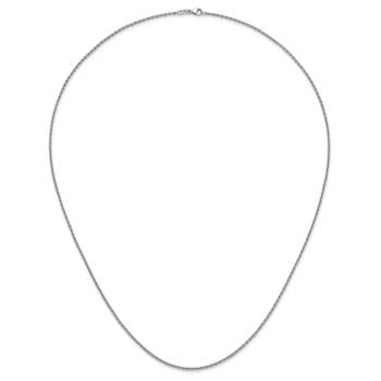 Rhodium Over Sterling Silver 1.8mm Cable 24 Inch Chain