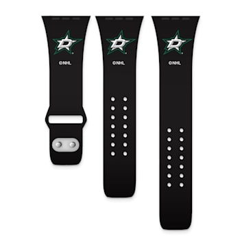 Gametime NHL Dallas Stars Black Silicone Apple Watch Band (42/44mm M/L).
Watch not included.