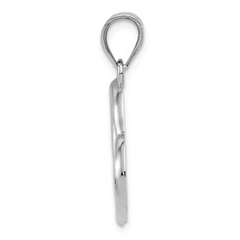 Rhodium Over 14k White Gold Polished Open Heart Pendant