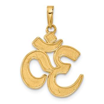 14k Two-tone Gold Diamond-Cut OM Pendant