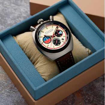 Cadola Testa Di Toro Cream Dial Black Bezel Brown Stainless Steel Band
Chronograph Watch