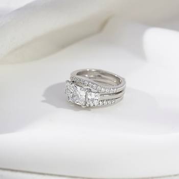 White Cubic Zirconia Platinum Over Sterling Silver Ring 3.51ctw