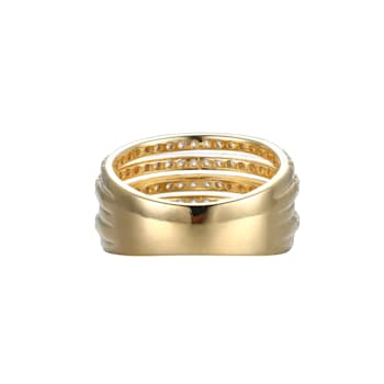 White Cubic Zirconia 18K Yellow Gold Over Sterling Silver Three Row Band
Ring 2.57ctw