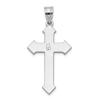 Rhodium Over 14k White Gold Satin Passion Cross Pendant