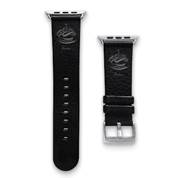 Gametime NHL Vancouver Canucks Black Leather Apple Watch Band (42/44mm
S/M). Watch not included.