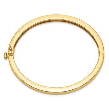 14k Yellow Gold 6.3mm Polished Hinged Bangle Bracelet