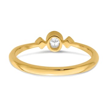 14K Yellow Gold Petite Oval Diamond Ring 0.16ctw