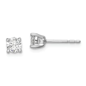 Rhodium Over 14K White Gold Lab Grown Diamond SI1/SI2, G H I, Post Earrings