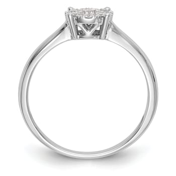 Rhodium Over 14K White Gold Diamond Cluster Engagement Ring 0.33ctw