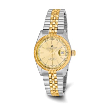 Men's Charles Hubert IP-plated Two-tone Gold-tone Dial Watch