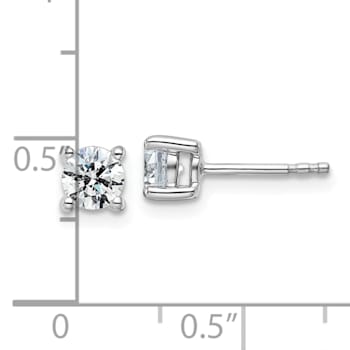 White Lab-Grown Diamond 14k White Gold G-H SI 4-Prong Stud Earrings 0.74ctw