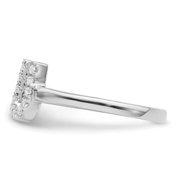 Rhodium Over 14K White Gold Lab Grown Diamond VS/SI GH, Initial U
Adjustable Ring