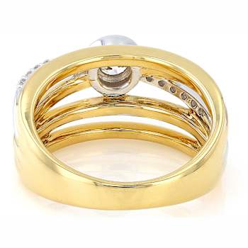 Sparkling Lab-Grown Diamond Halo Ring In Two-Tone Gold